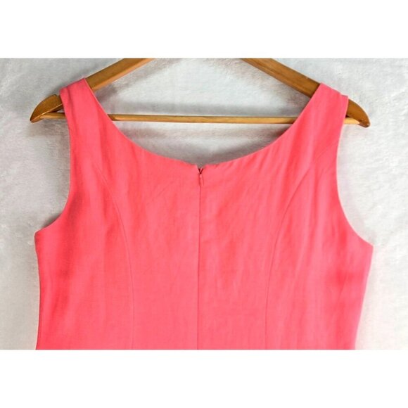 Coldwater Creek Maxi Sun Dress Linen Shift 6 Coal Pink VTG Lined Beaded Top - Picture 6 of 10